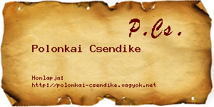 Polonkai Csendike névjegykártya